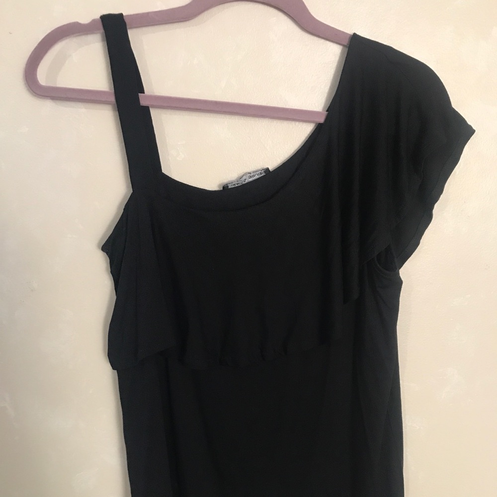 Black, one sleeve tank top